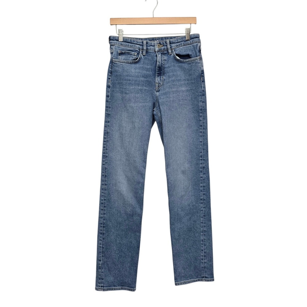COS Slim Straight Leg High Rise Jeans Medium Wash Blue Denim Women's Size 28